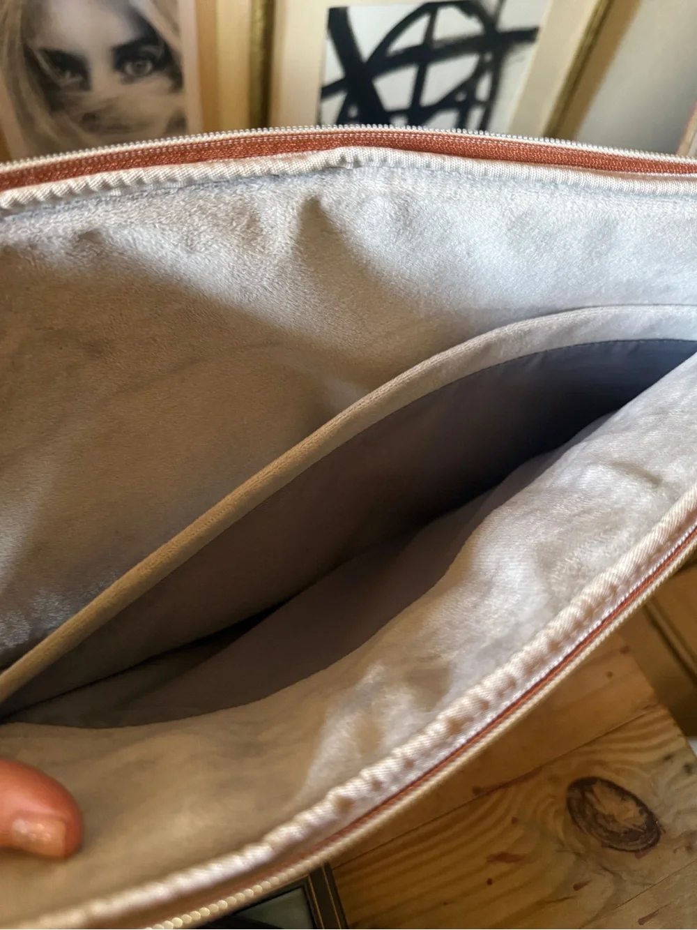 Tan faux Leather fleece lined Laptop Sleeve MOSISO Laptop Sleeve Bag 16”